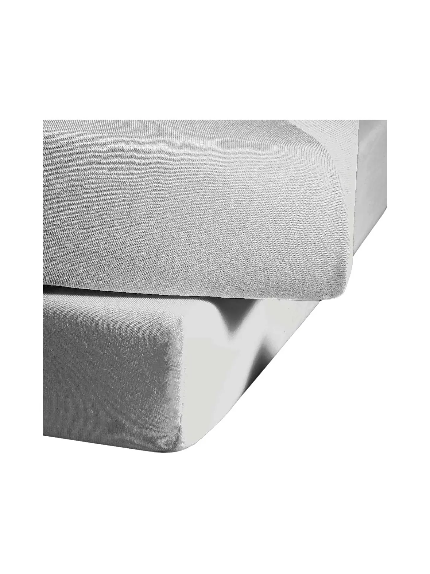 KAEPPEL | Flanell Spannleintuch 100x200cm Weiss | hellgrau
